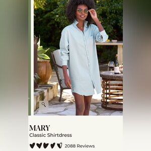 Light Blue Button-Up Shirt Dress. Frank and Eileen classic!